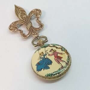 * vintage Arnex 12K Gold Fill working mechanical Swiss watch brooch pin